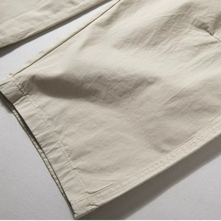 Cotton Loose Wide-leg Curved Pants