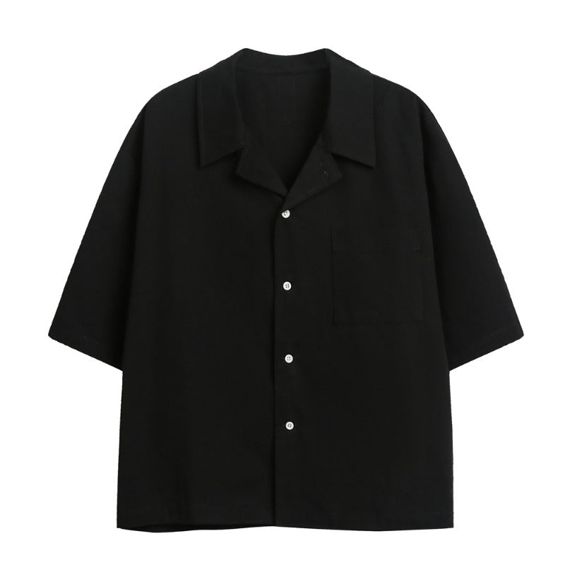 Boxy-fit Cotton Utility Short-sleeve Cotton Shirt