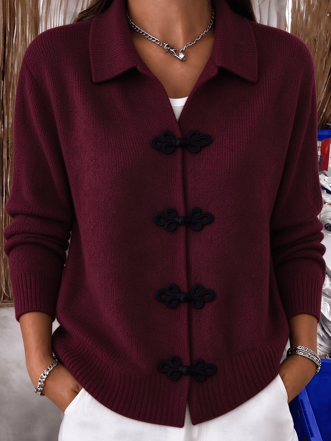 Lapel Cardigan Sweater