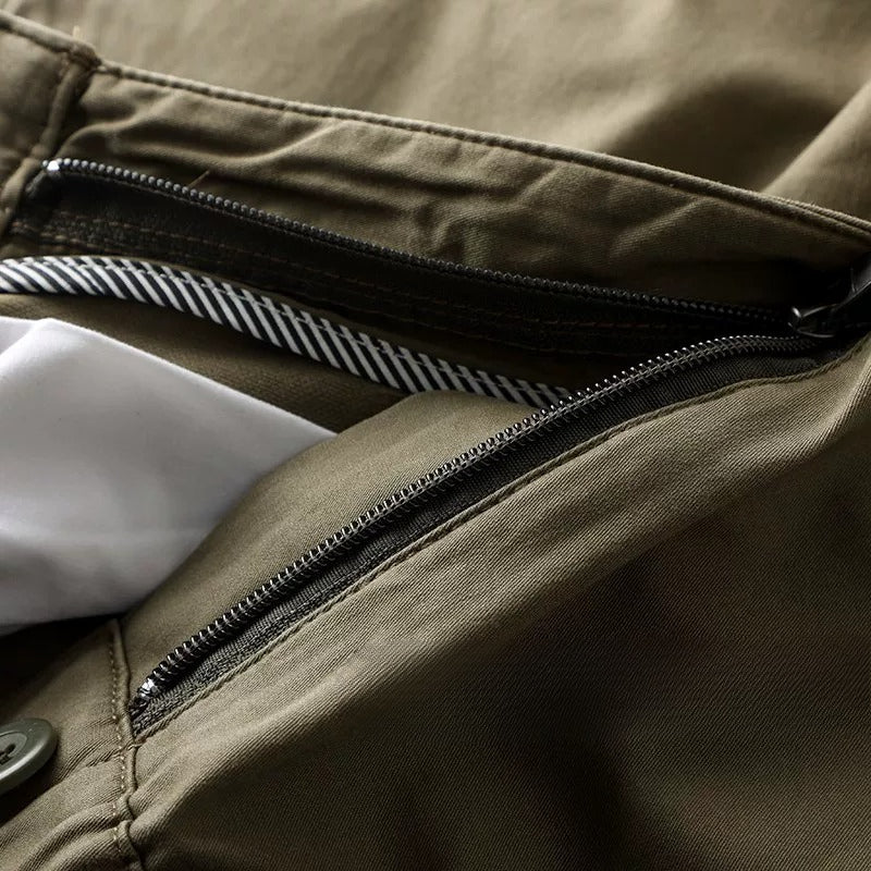 Multi-pocket Straight-leg Casual Trousers