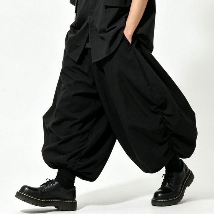 Japanese High-waist Drawstring Loose Lantern Pants