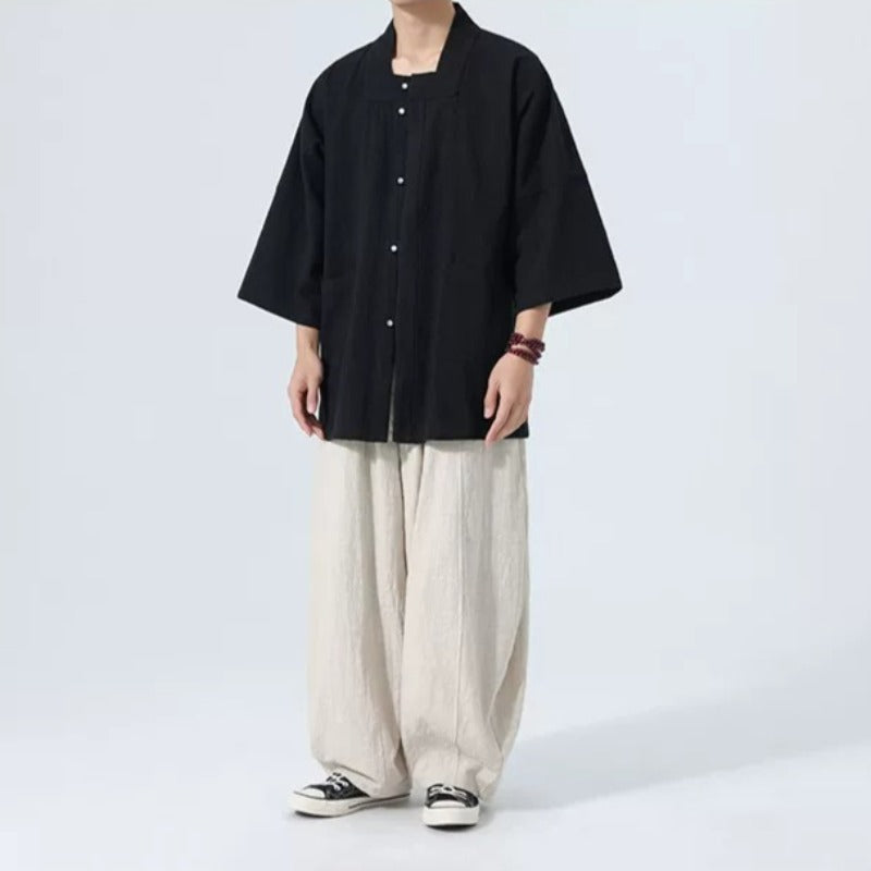 Cotton Three Quarter Sleeve Zen Shirt