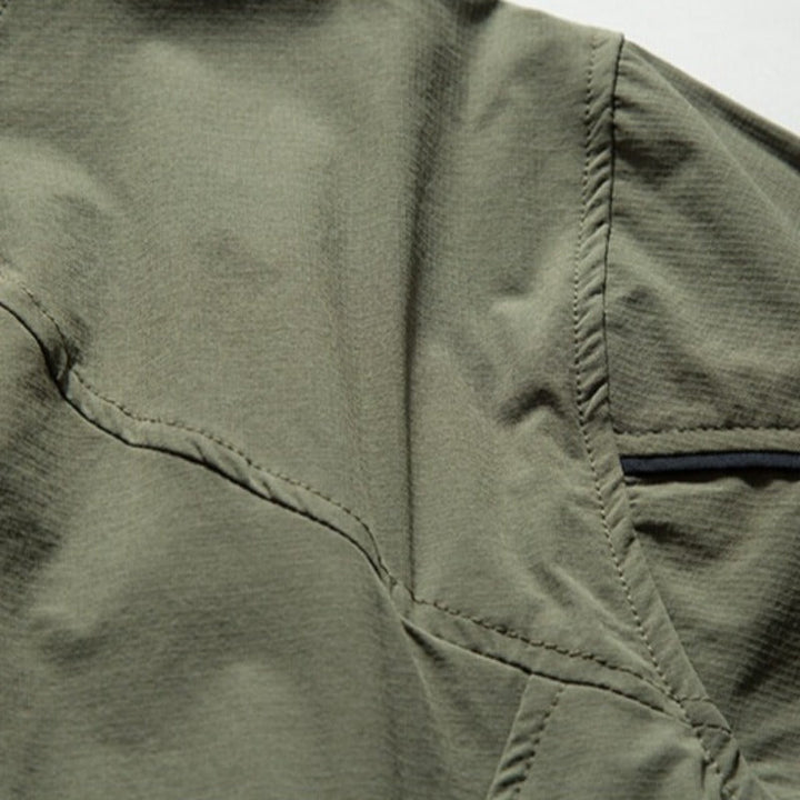 Japanese Streetwear Casual Half-zip Short Sleeve Shirt