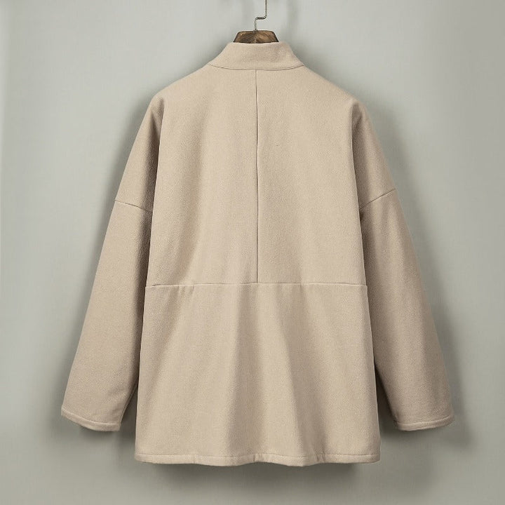 Fleece Lined Thick Warm Curved Neck Hanfu Cardigan
