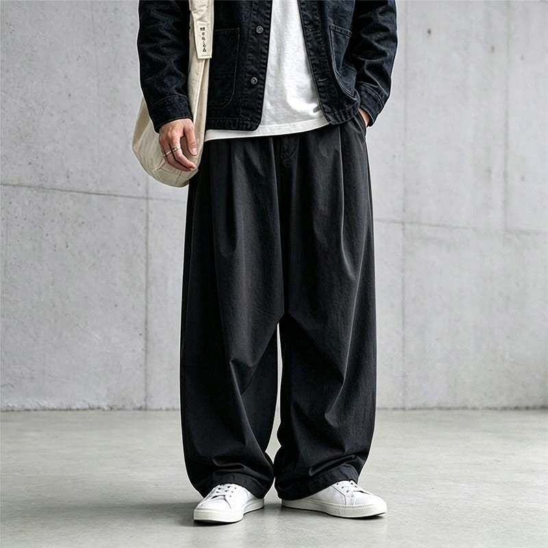 Japanese Lightweight Drawstring Straight-leg Casual Pants