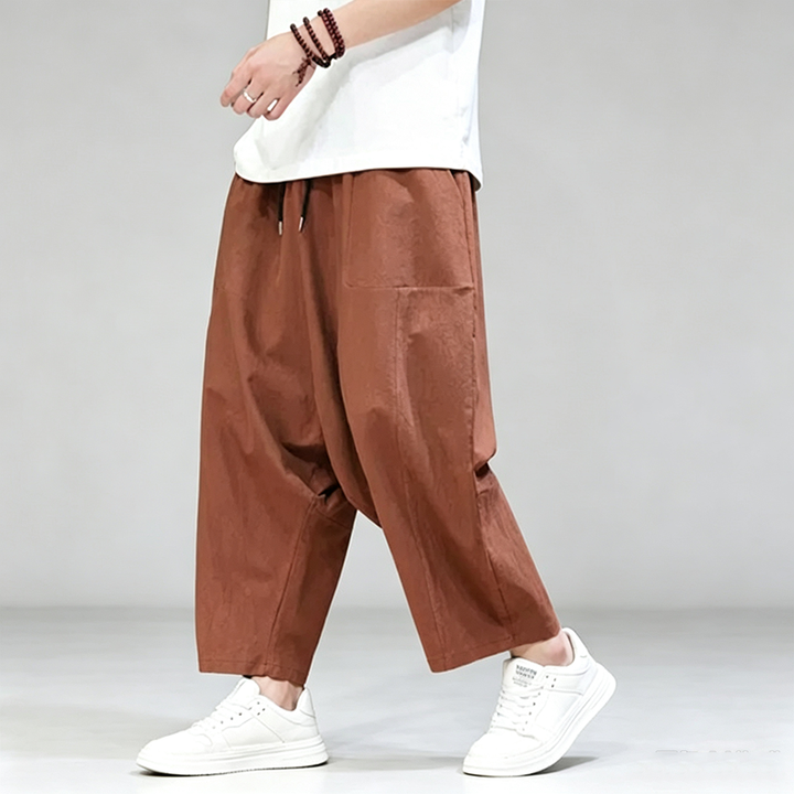 Drop-crotch Loose Lantern Harem Pants