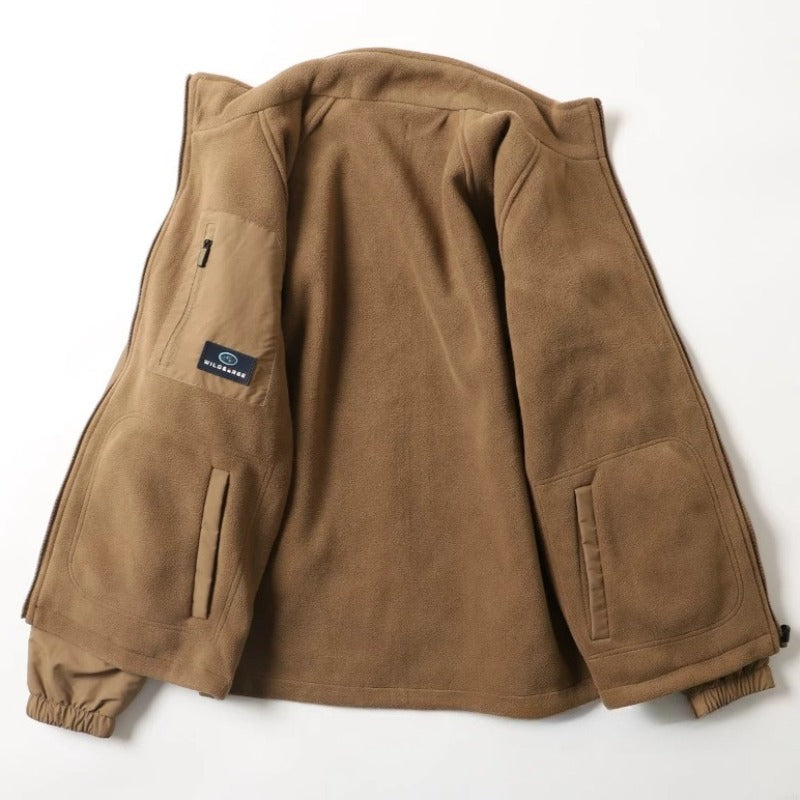 Japanese Reversible Work Jacket Windproof Waterproof Stand Collar Fleece Lined Warm Sherpa Coat