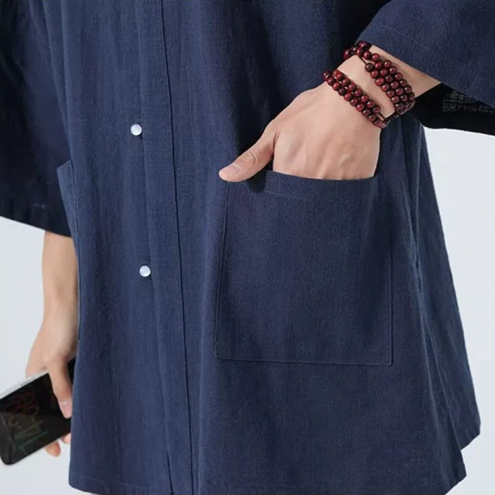 Cotton Three Quarter Sleeve Zen Shirt