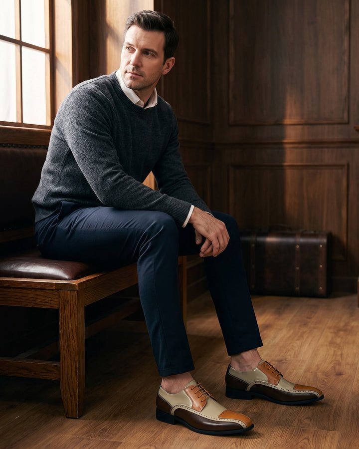 Ettore Leather Brogue Derby