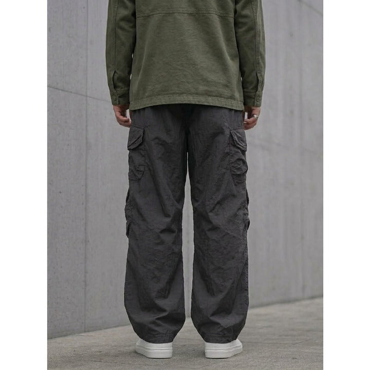 Japanese Loose Multi-pocket Straight-leg Cuffed Cargo Pants
