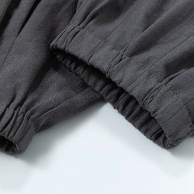 Loose Wide Leg Ankle Tied Lantern Pants