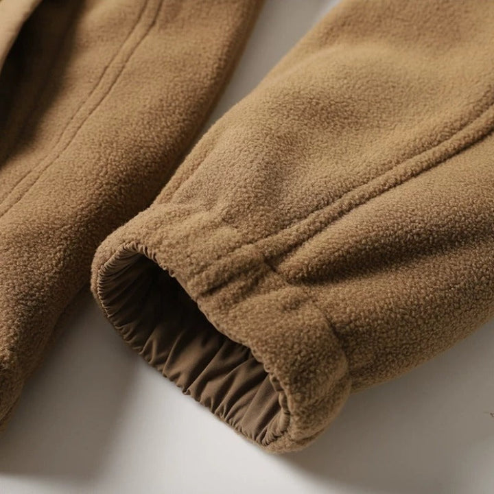 Japanese Reversible Work Jacket Windproof Waterproof Stand Collar Fleece Lined Warm Sherpa Coat