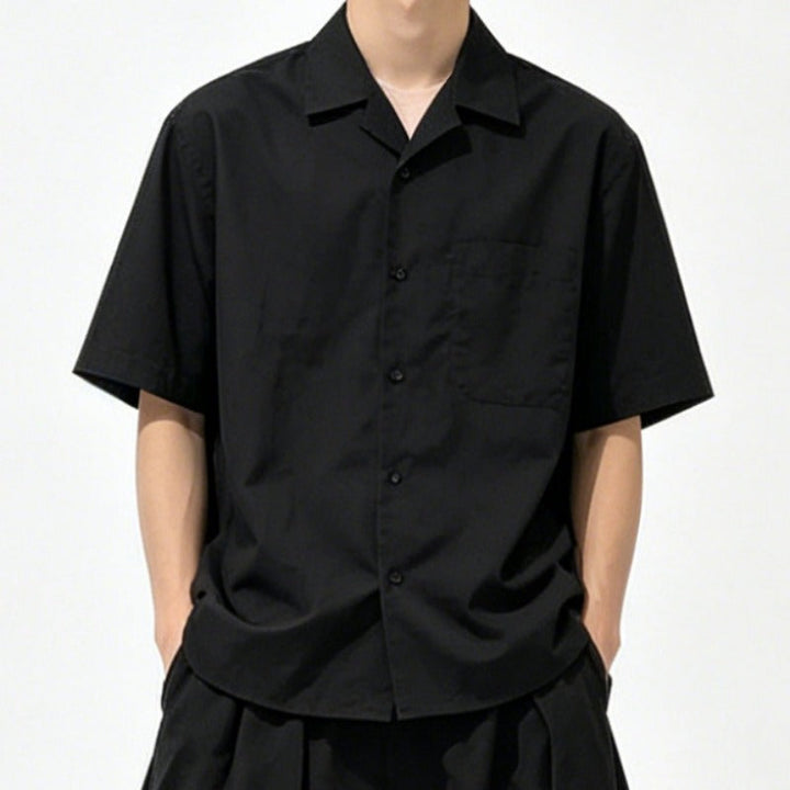 Japanese Loose Draped Casual Short Sleeve Shirt