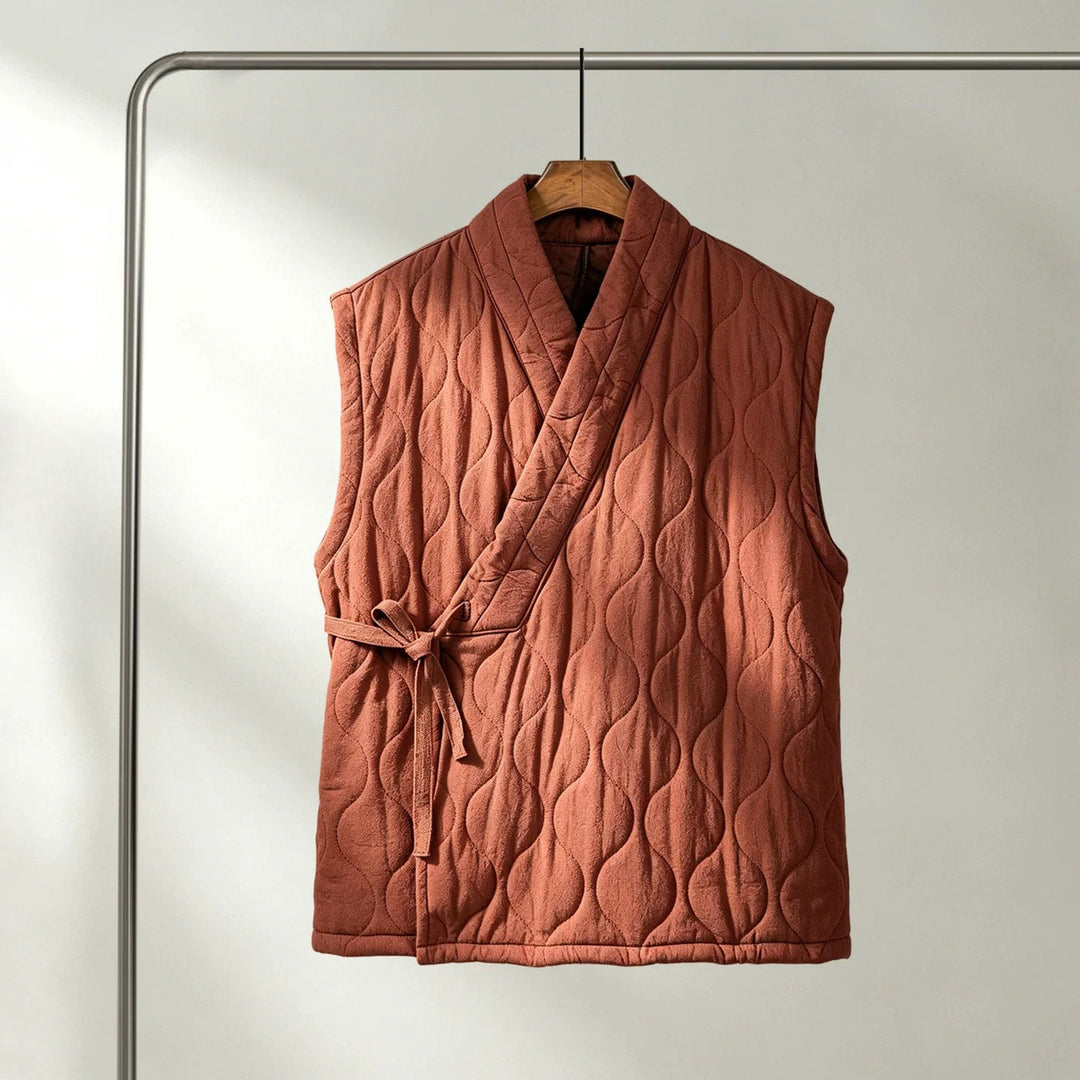 Japanese Zen Cross-collar Quilted Vest
