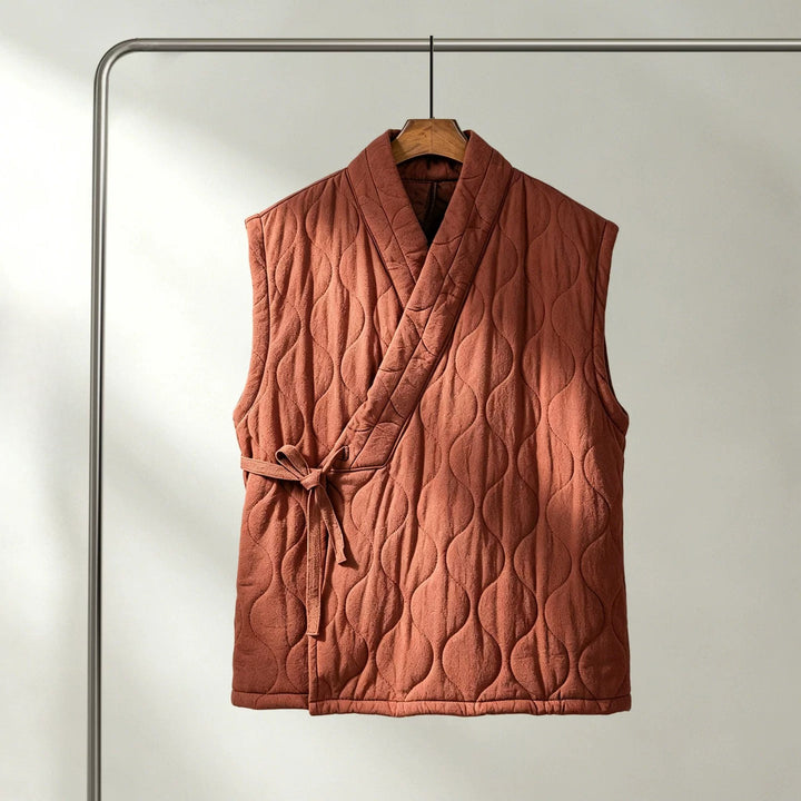 Japanese Zen Cross-collar Quilted Vest