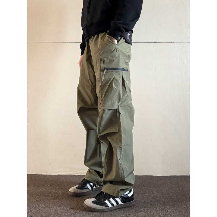 Quick-dry Loose Straight-leg Multi Pocket Utility Cargo Pants