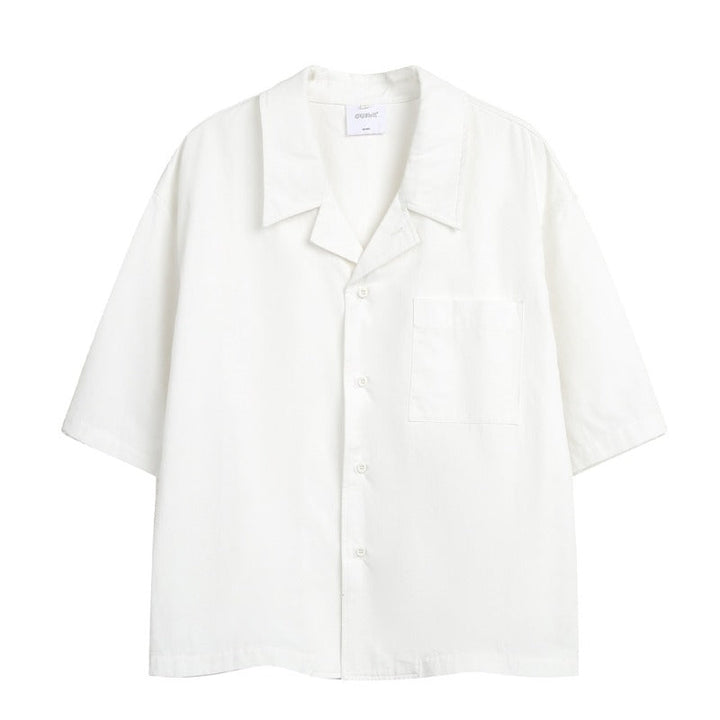 Boxy-fit Cotton Utility Short-sleeve Cotton Shirt
