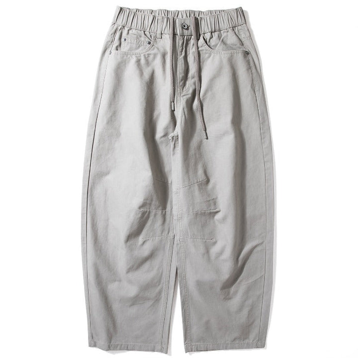 Casual Wide-Leg Cotton Workwear Trousers