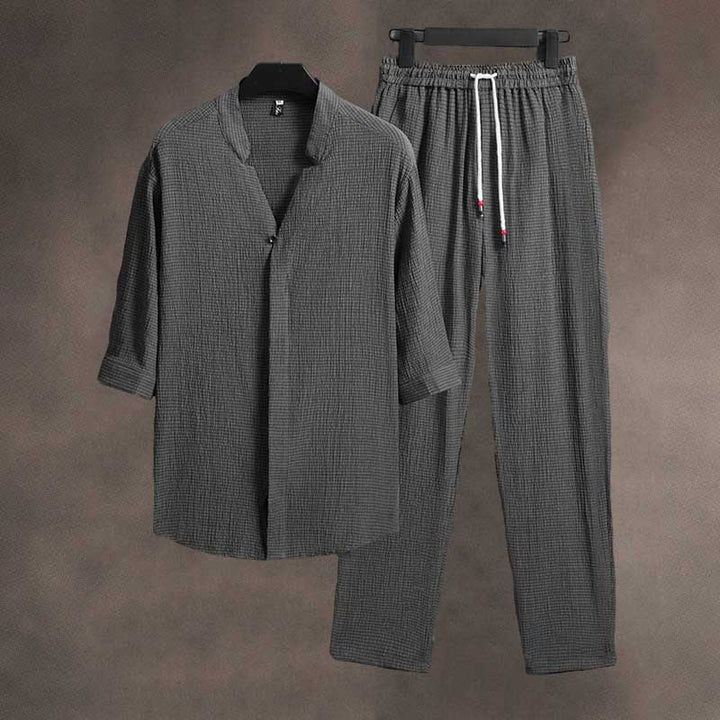 Pleated Loose-fitting Thin and Breathable Two-piece Set