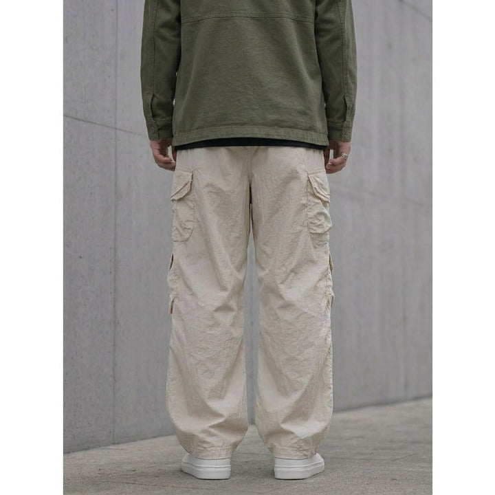Japanese Loose Multi-pocket Straight-leg Cuffed Cargo Pants