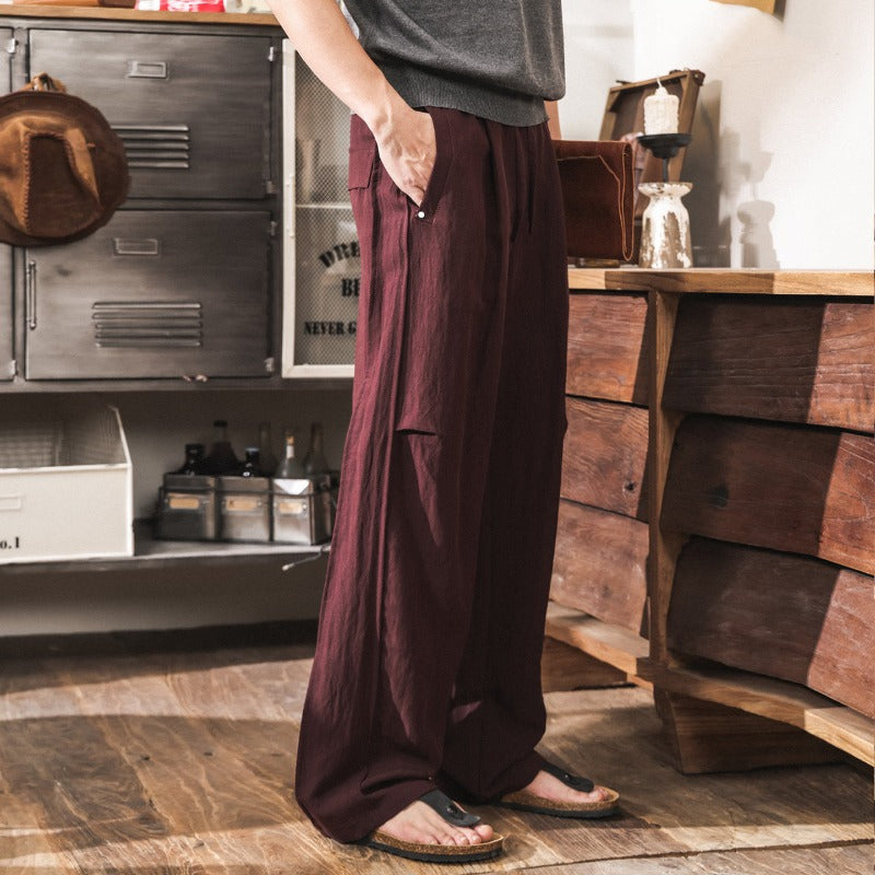 Lyocell Cooling Draped Loose Casual Pants