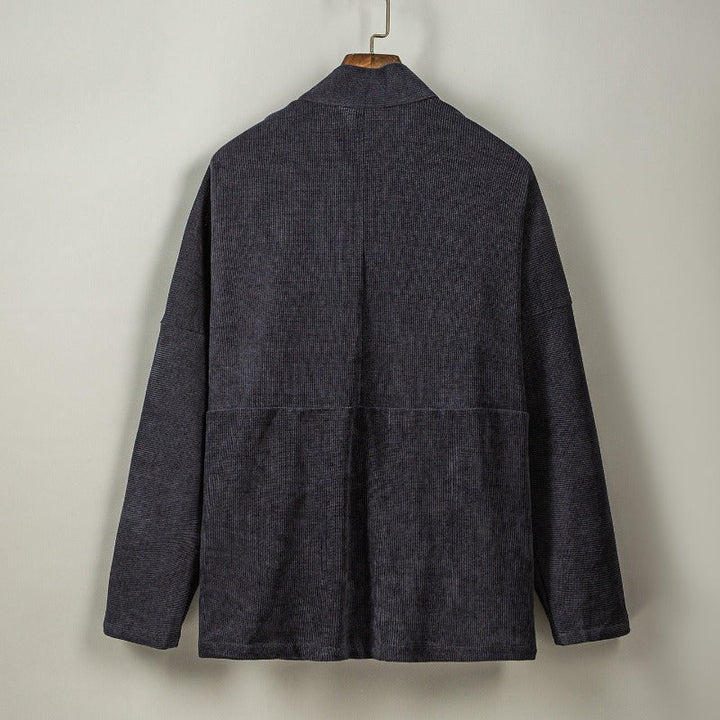 High Collar Curved Neck Long Sleeve Hanfu Cardigan Jacket