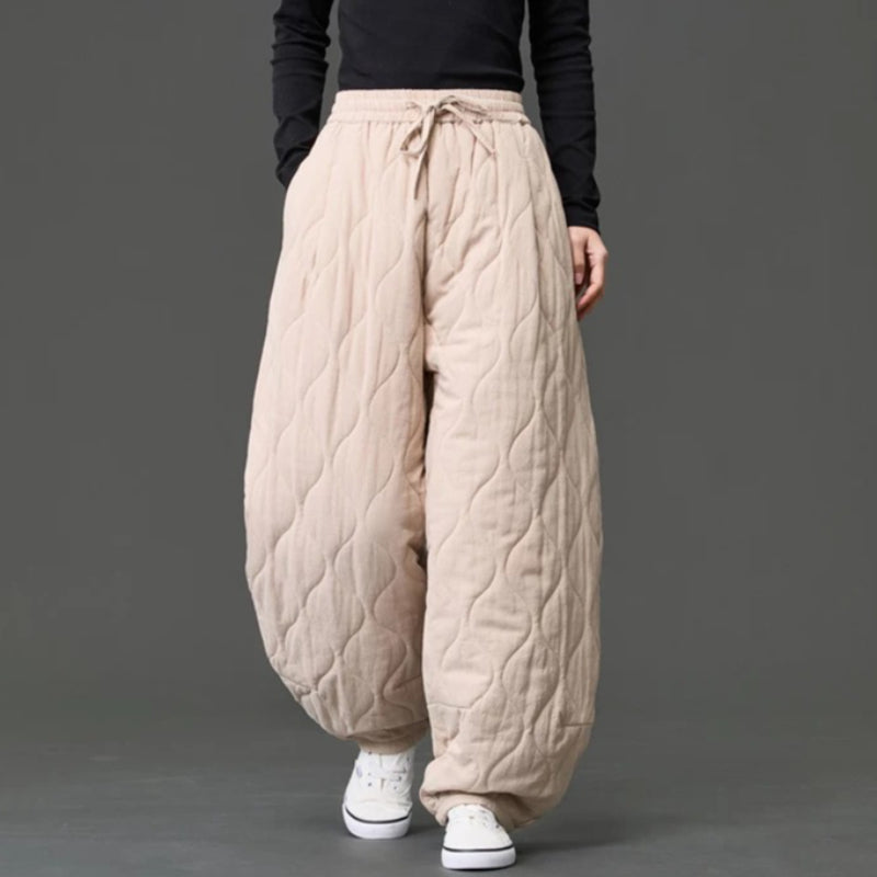 Japanese Retro Quilted Padded Loose Lantern Pants