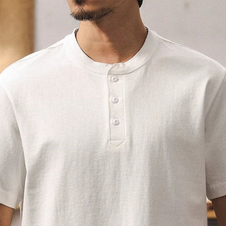 250g Heavyweight Loose Fit Cotton Henley Shirt