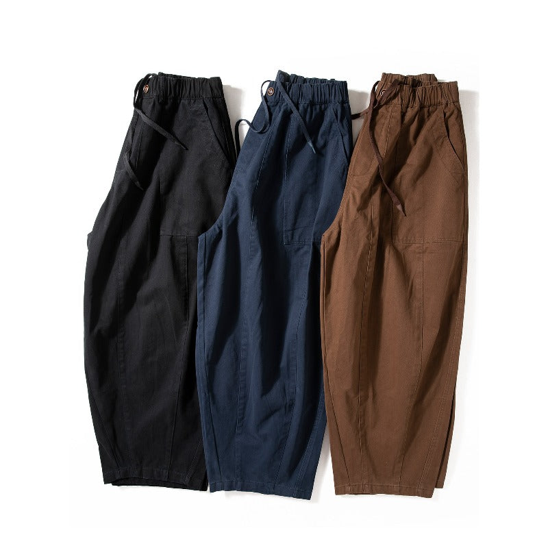 Japanese Heavyweight Cotton Silhouette Loose Fit Harem Pants