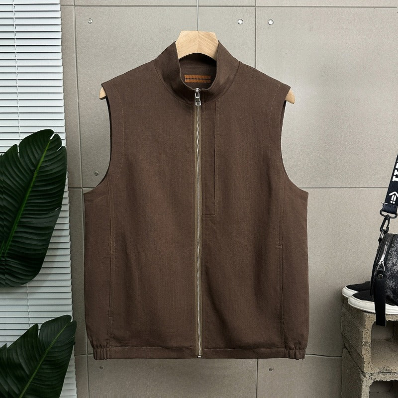 Lyocell-linen Vest Jacket