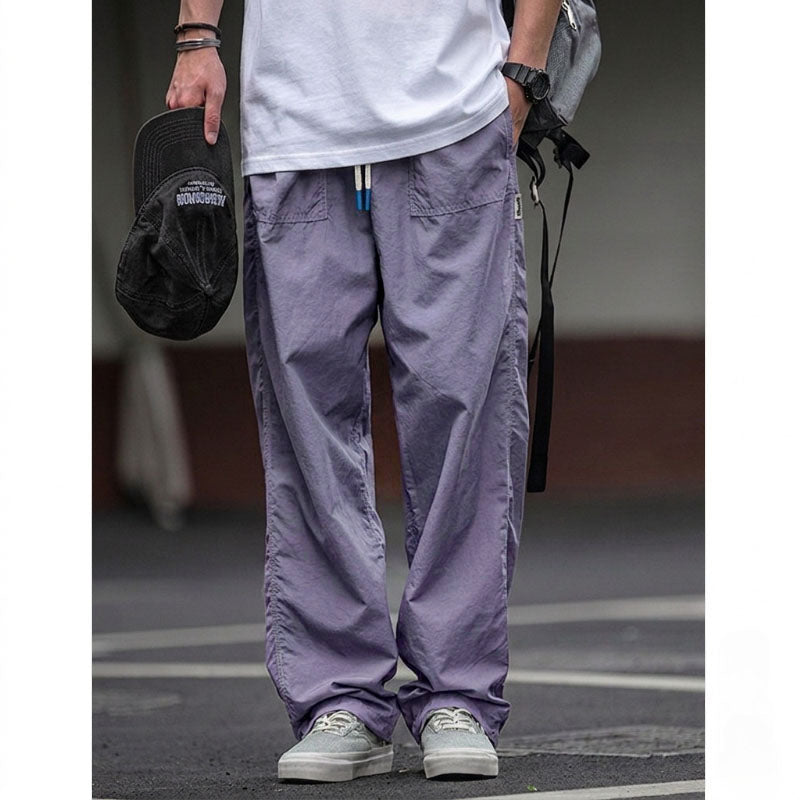 Purple Japanese Waterproof Breathable Loose Casual Pants