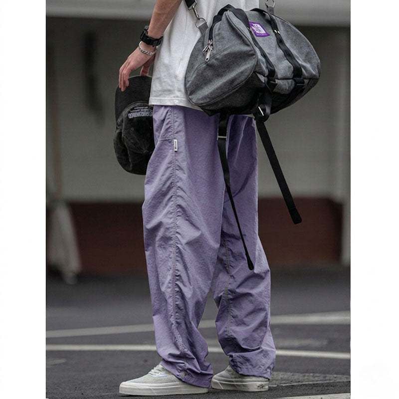 Purple Japanese Waterproof Breathable Loose Casual Pants