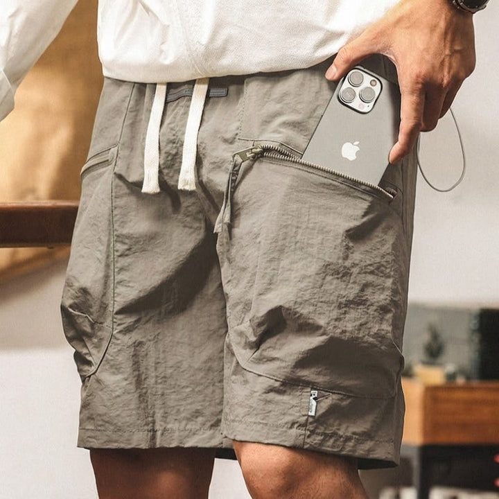 Khaki Gorpcore Cooling Ice Silk Lightweight Cargo Shorts