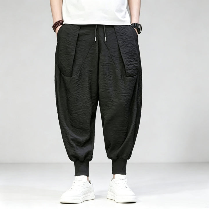Ice Silk Flowy Loose-fitting Casual Pants