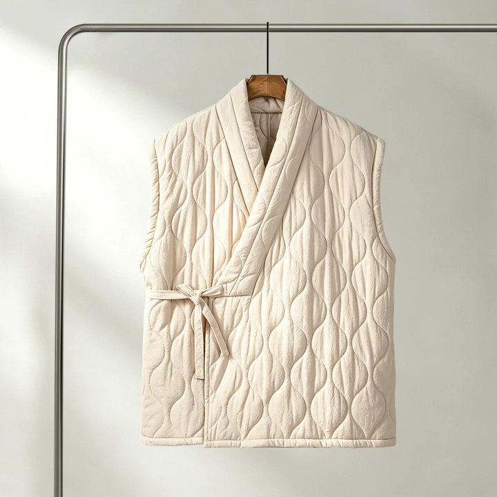Japanese Zen Cross-collar Quilted Vest