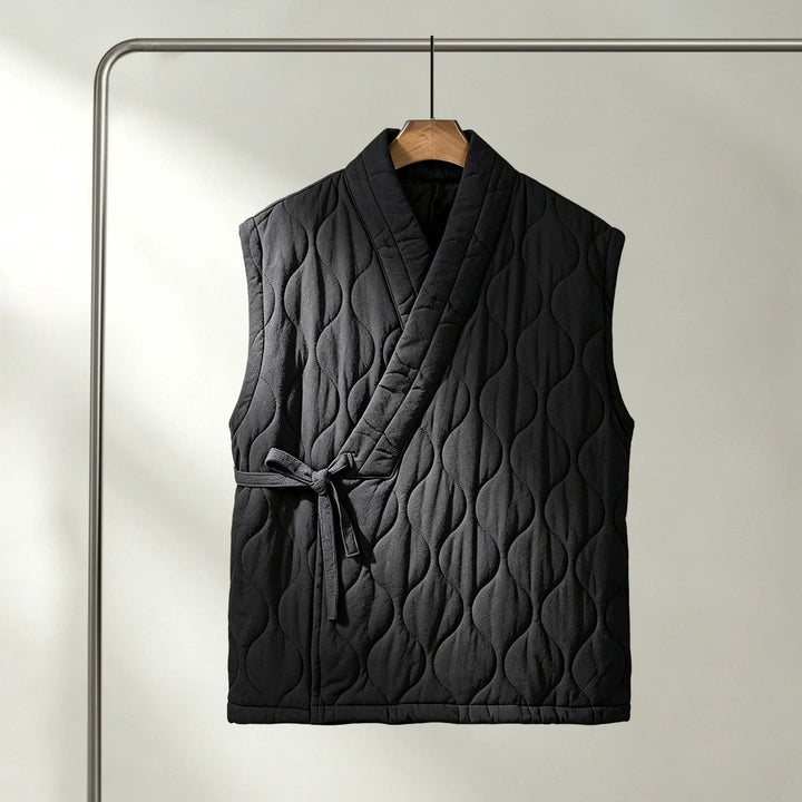 Japanese Zen Cross-collar Quilted Vest
